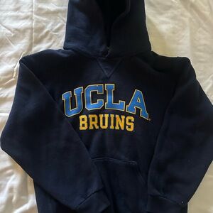 Kid’s UCLA Russell Athletic Navy Hoodie with Small Blue Logo